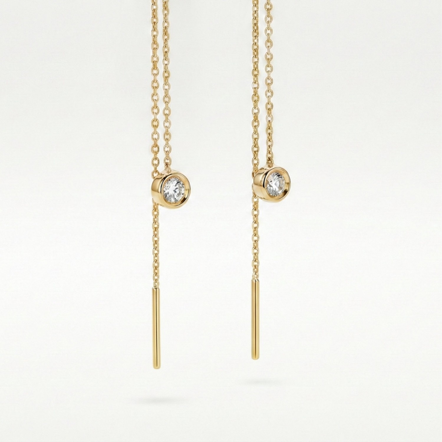 Gulløredobber i 18 kt med zirkonia - 01-87-104