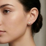 Gulløredobber i 14kt gull med perler - 1290perle