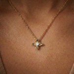 Diamantsmykke i 18 kt gult gull med 0,015 ct W-Si - 08-74-844-45