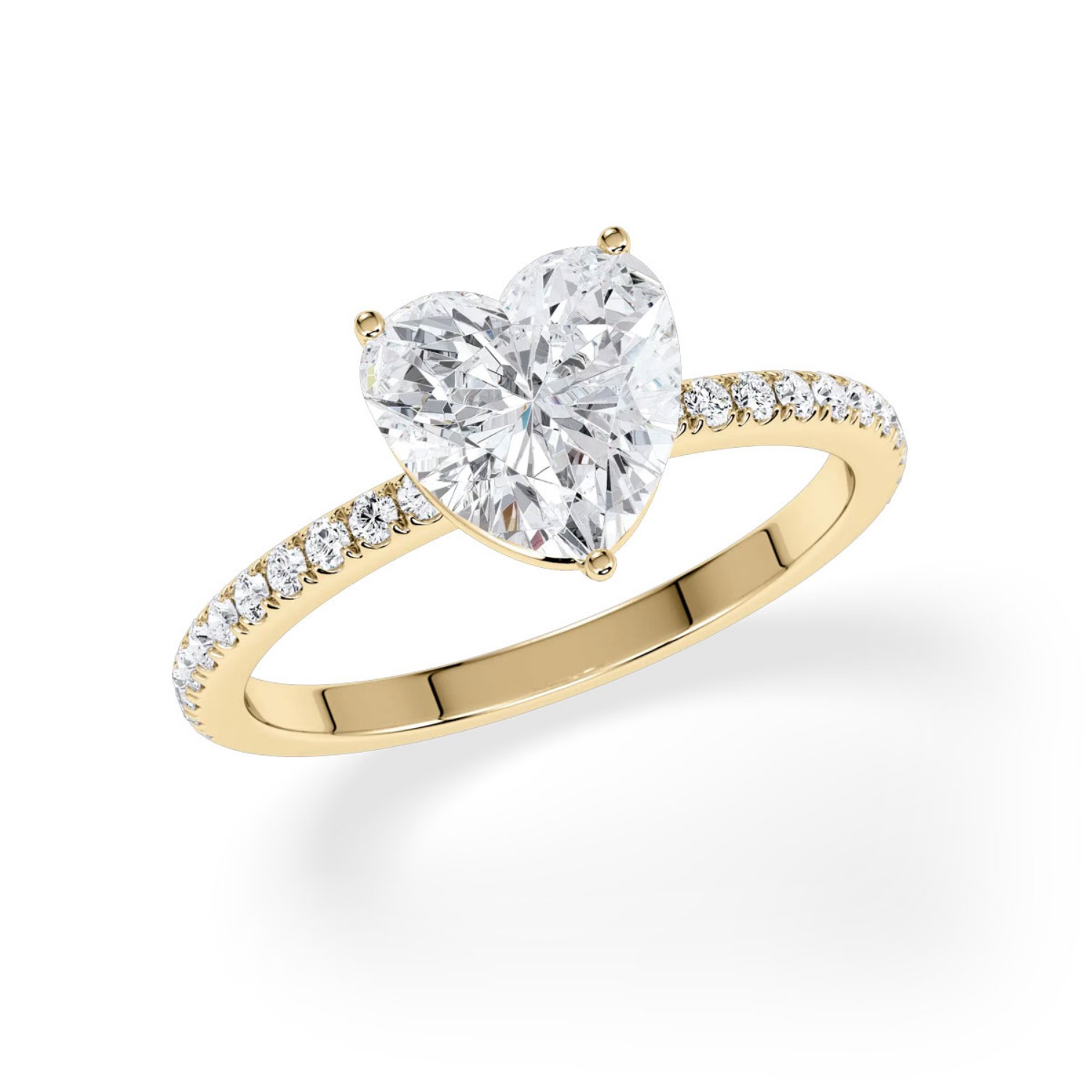 Forlovelsesring med Hjerte lab Grown diamant 2,00 ct. R-VS i 18kt gull - 1602-ru-hjerte-200-lab