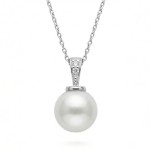 Diamantsmykke med 0,025ct W-Si og perle Fv.p. 8-8.5mm - coc4000083