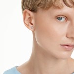 Swarovski øredobber Stilla Attract stud earrings Round cut, Blue, Rhodium plated - 5734250