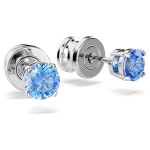 Swarovski øredobber Stilla Attract stud earrings Round cut, Blue, Rhodium plated - 5734250