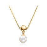 Gullsmykke med ferksvannsperle - 27377