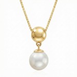 Gullsmykke med ferksvannsperle - 27377