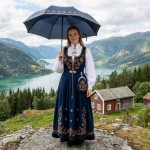 Bunadsparaply Trønder, sort - 025