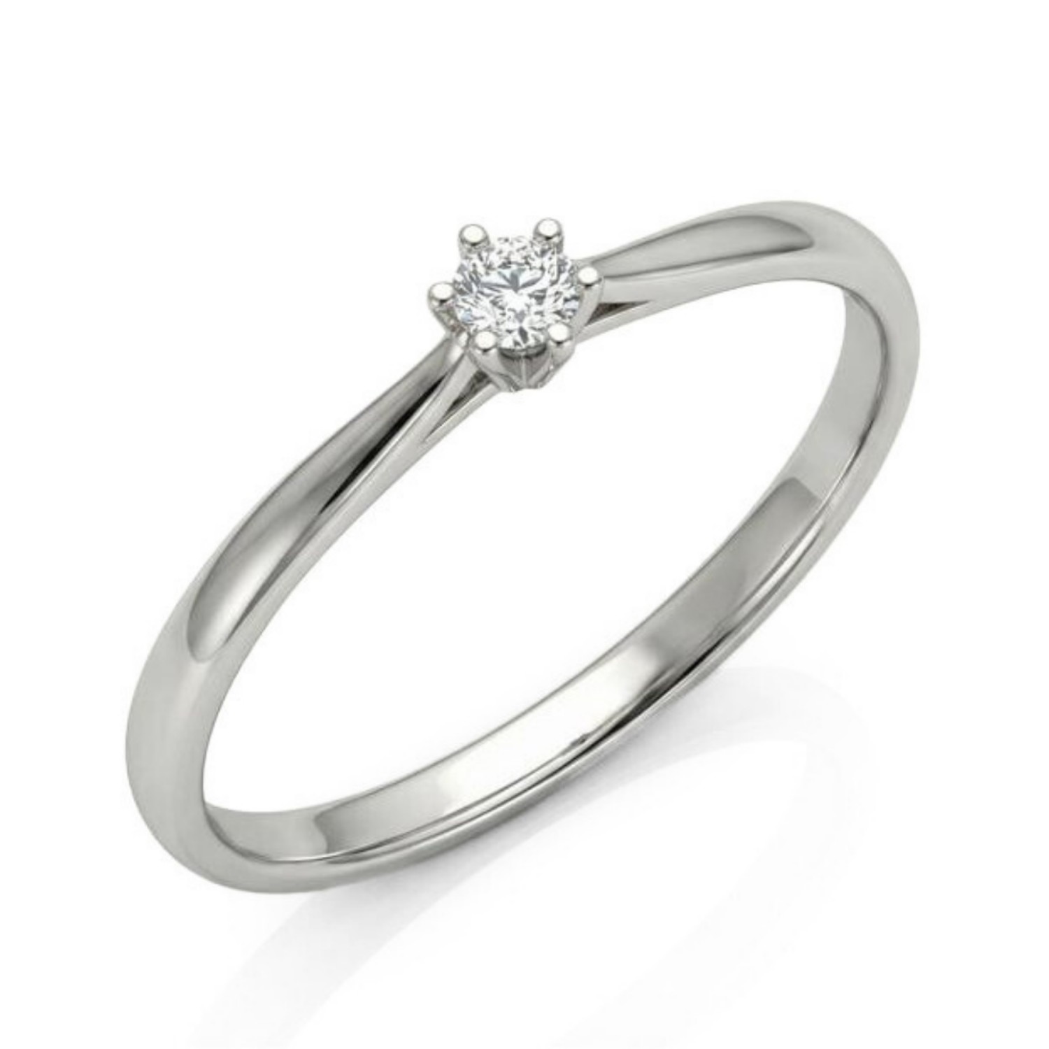 Diamantring i hvitt gull med 0,05 ct W-Si - 546885