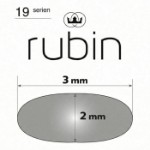 Giftering i hvitt gull 14kt, 3 mm/2 mm. RUBIN - 1930