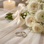 Giftering i hvitt gull 14kt, 3 mm/1,3 mm. RUBIN - 1930