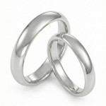 Giftering i hvitt gull 14kt, 4 mm/2 mm. RUBIN - 1940