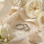 Giftering i hvitt gull 14kt, 4 mm/2 mm. RUBIN - 1940