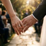 Giftering i hvitt gull 14kt, 4 mm/2 mm. RUBIN - 1940