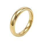 Giftering i gult gull 14kt, 4 mm/2 mm. RUBIN - 1840