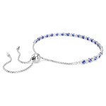 Swarovski armbånd Matrix Tennis bracelet Mixed round cuts, Blue, Rhodium plated - 5725854