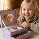 Smykkeskrin med ballerina, Lilla/hvitt - 3463766