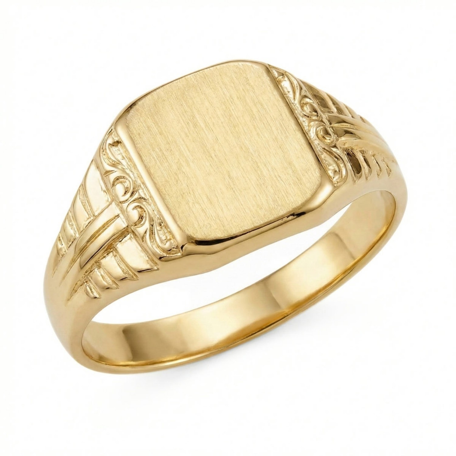 Signetring til herre i gult gull - 57028