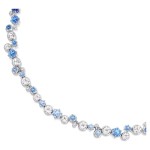 Swarovski collier Constella necklace Mixed cuts, Blue, Rhodium plated - 5732255
