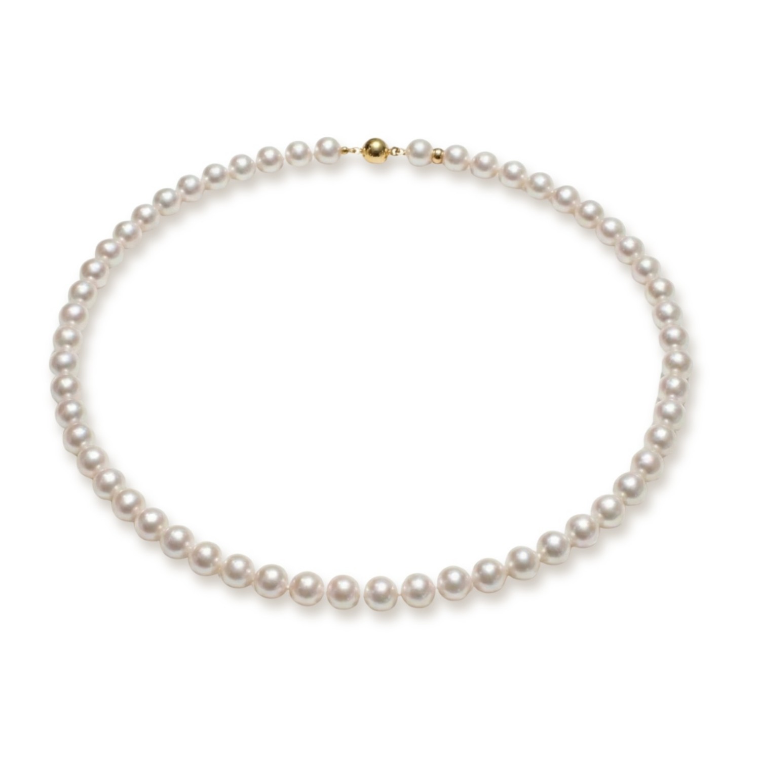 Perlekjede med Akoya perler 7-7,5 mm, lås i 18 kt gull  -22451-03