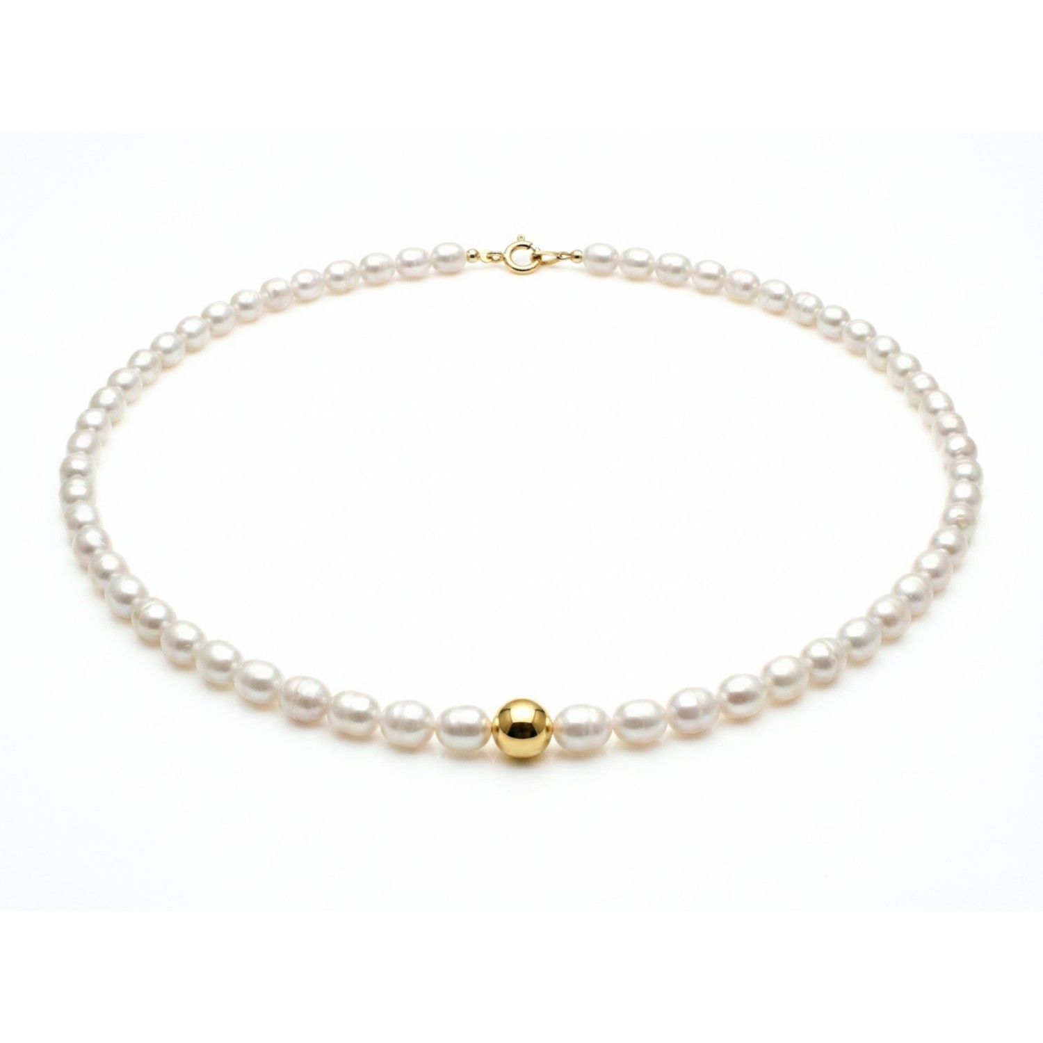 Perlekjede med oval perler 4,5-5 mm FV - 96422