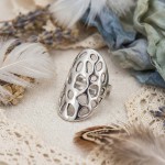 Justerbar ring i sølv 33x25mm Alida Rudjord. HILLESTAD - 215