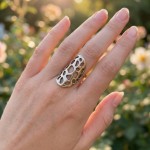 Justerbar ring i sølv 33x25mm Alida Rudjord. HILLESTAD - 215