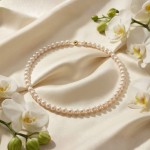 Perlekjede med ferskvannsperler  8-8,5  mm, lås i 18 kt gull - 5-22746-05