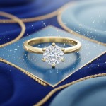 Diamantring forlovelsesring i 14kt gult gull med Lab Grown diamant 1,50ct TW-VS. Diona - 18001150ggLG