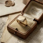 Signetring til herre i gult gull 3,5 mm - 56501