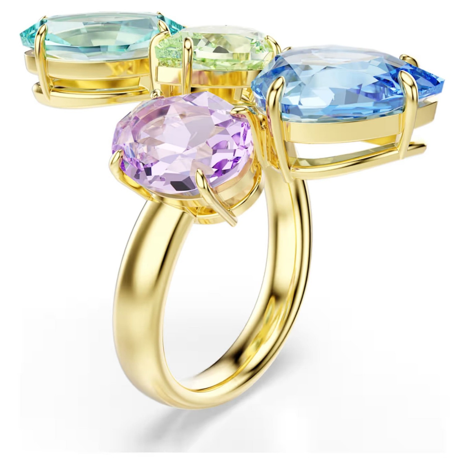 Swarovski Gema cocktail ring Mixed cuts, Multicolored, Gold-tone plated - 5737448