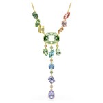 Swarovski collier Gema Y necklace Mixed cuts, Multicolored, Gold-tone plated - 5737451