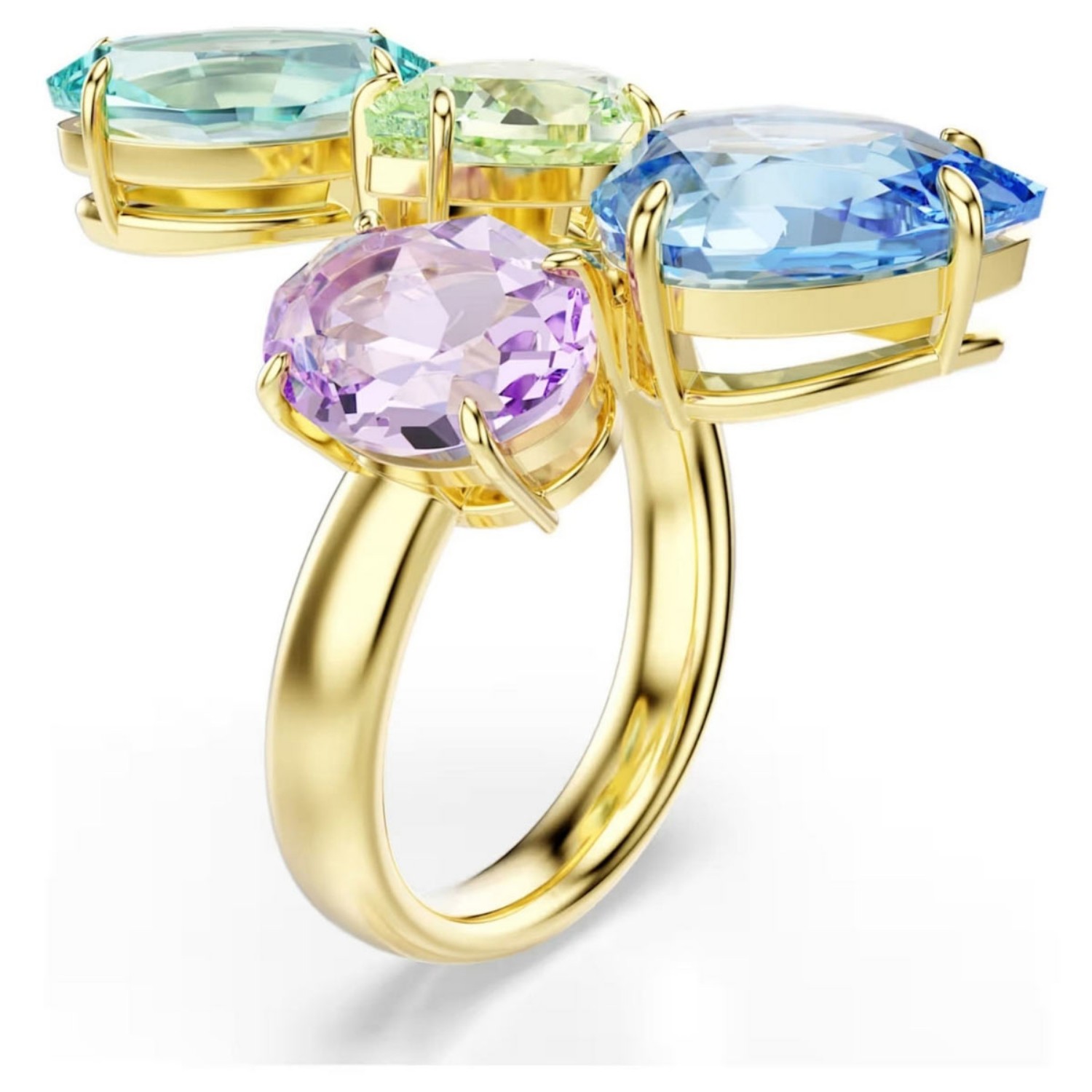 Swarovski Gema cocktail ring Mixed cuts, Multicolored, Gold-tone plated - 5737448