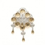 Barnesølje i hvit  og forgylt sølv