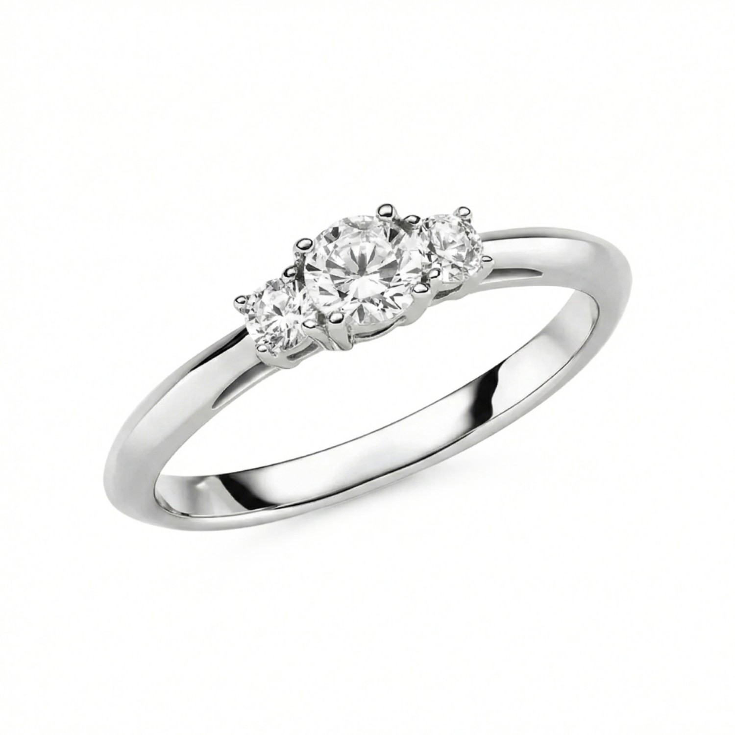 Diamantring - forlovelsesring Leda  med Lab Grown diamant 0,70 ct River-VS i hvitt gull - Ru-11070LG