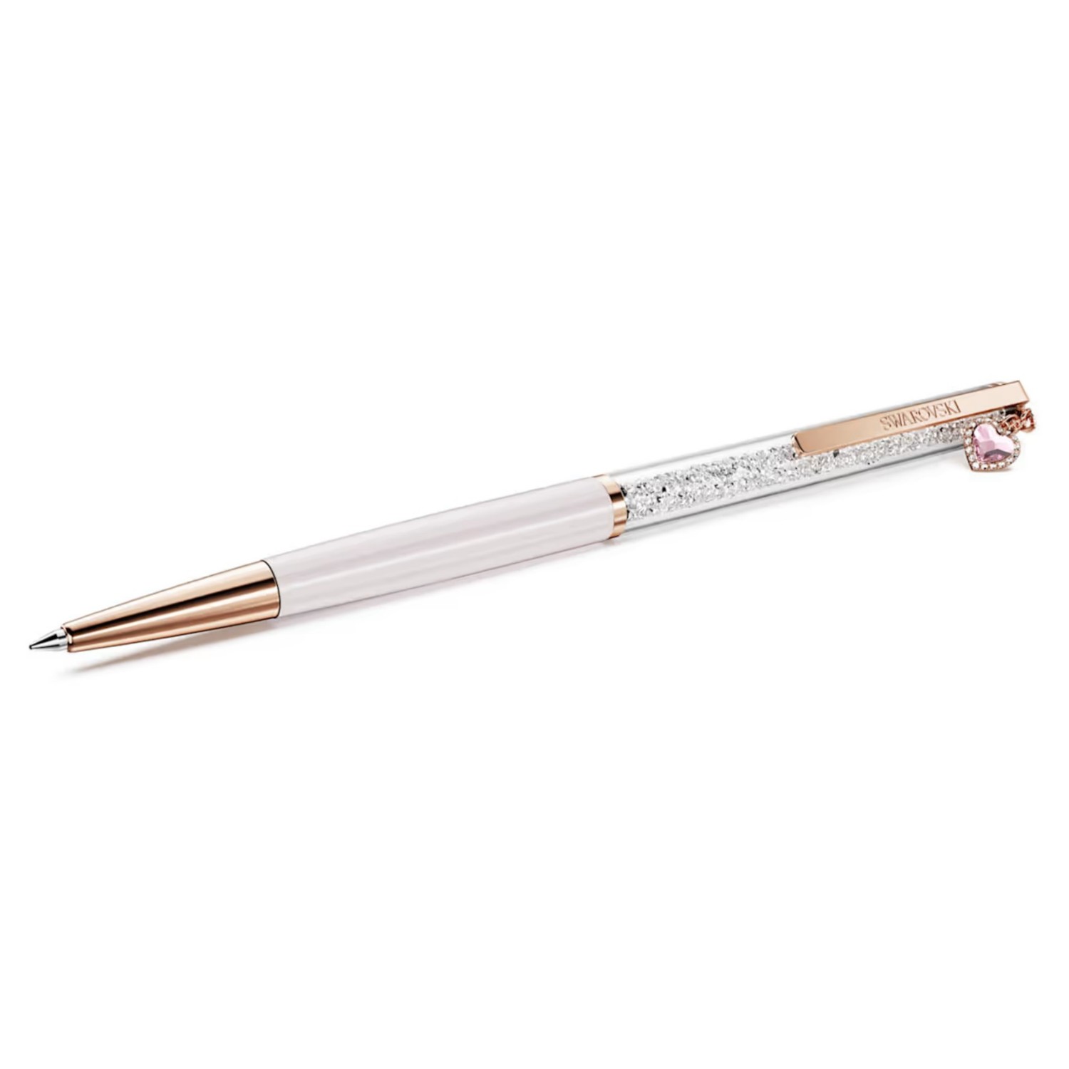 Swarovski Crystalline ballpoint pen Heart, Pink, Pink lacquered, Rose gold-tone plated - 5732990