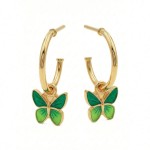 Ørepynt i forgylt sølv Sommerfugl grønn. LIV - 700814