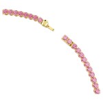 Swarovski collier Matrix Tennis necklace Round cut, Pink, Gold-tone plated - 5751762