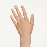Swarovski Matrix Vittore band ring Round cut, White, Gold-tone plated - 5750615