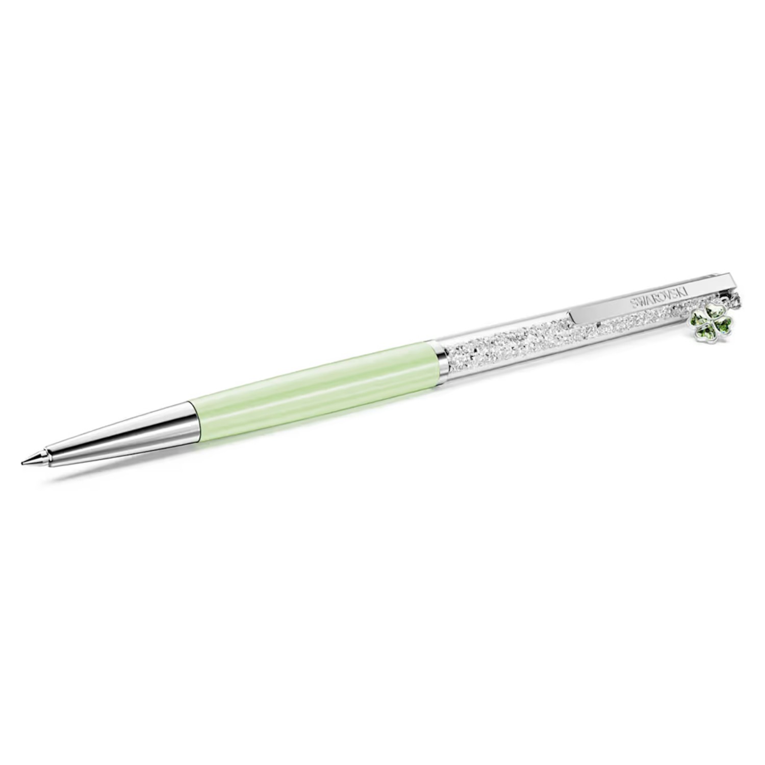 Swarovski Crystalline ballpoint pen Clover, Green, Green lacquered, Chrome plated - 5732973