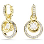 Swarovski øredobber Hyperbola drop earrings Round cut, White, Gold-tone plated - 5738249