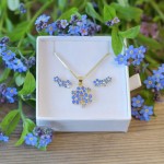 Smykke i sølv, blå emalje - 860602