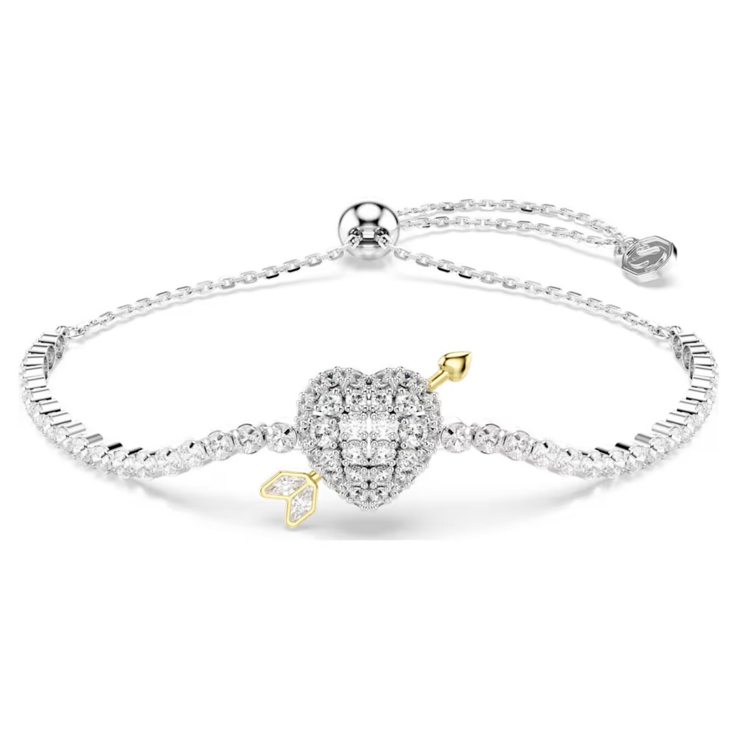 Swarovski armbånd Idyllia bracelet Mixed cuts, Heart with arrow, White, Rhodium plated - 5742022
