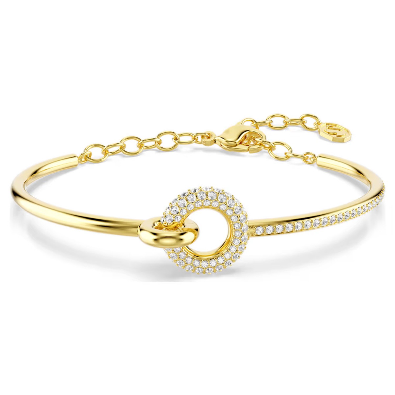 Swarovski armbånd Dextera bangle Round cut, White, Gold-tone plated - 5743568