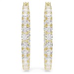 Swarovski øredobber Matrix hoop earrings Round cut, White, Gold-tone plated - 5750620