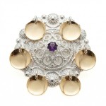 Sølje kvit forgylt - 106530