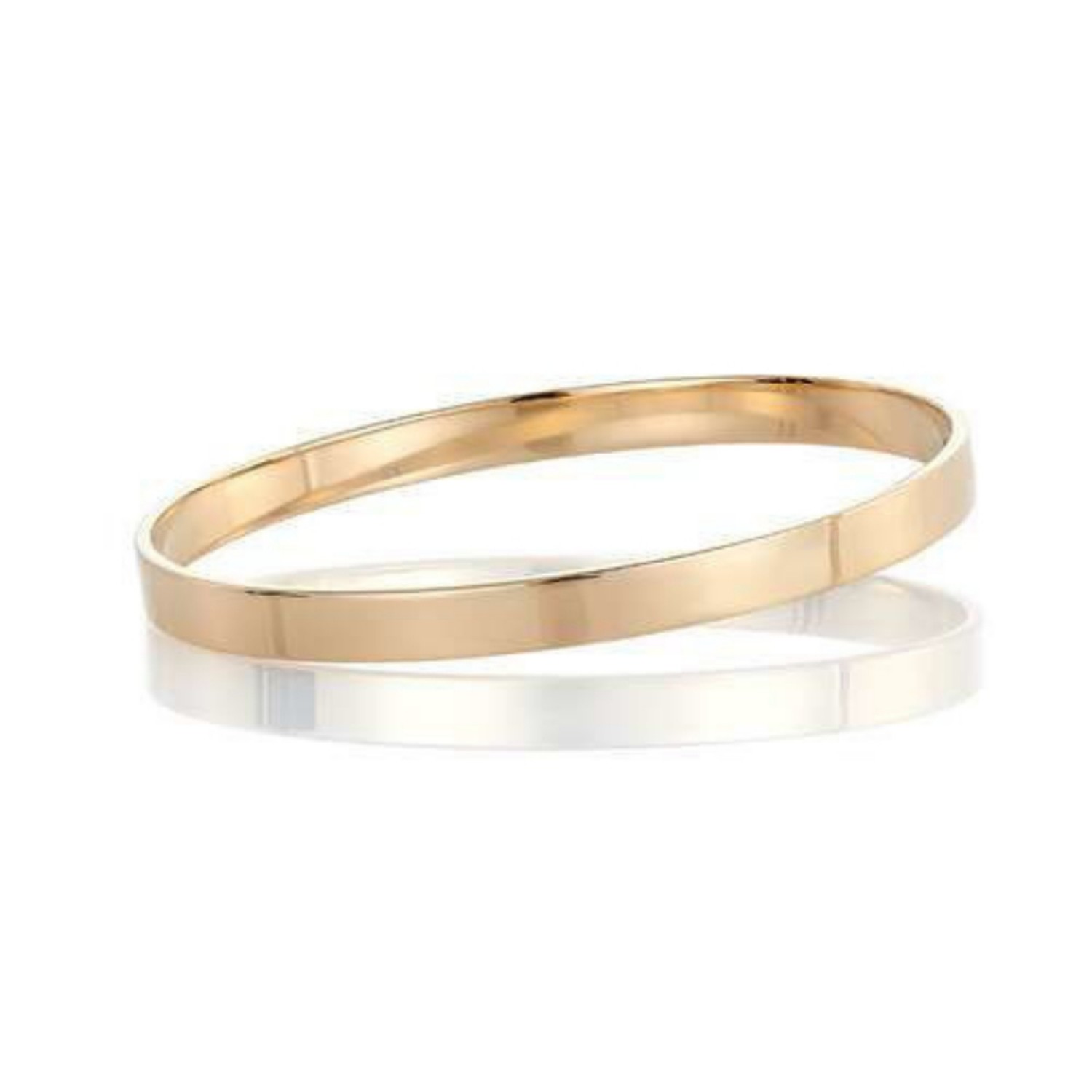 Armbånd gull. Classic armring rett profil, gult gull 14 kt, 6 mm - 05GU6065
