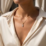 Gullanheng med sky blue kvarts (halvedelsten) - 52841