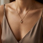 Diamantsmykke i gull med diamanter 0,038 ct W-Si - 234373