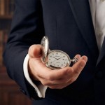 Bonett lommeur quartz m/mønster inkl. kjede - 428CM