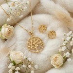 Smykkesett i forgylt sølv med zirkonia - 69529