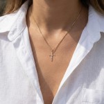 Kors i gult og hvitt gull 18 kt/750 - 0184631